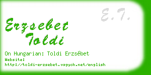 erzsebet toldi business card